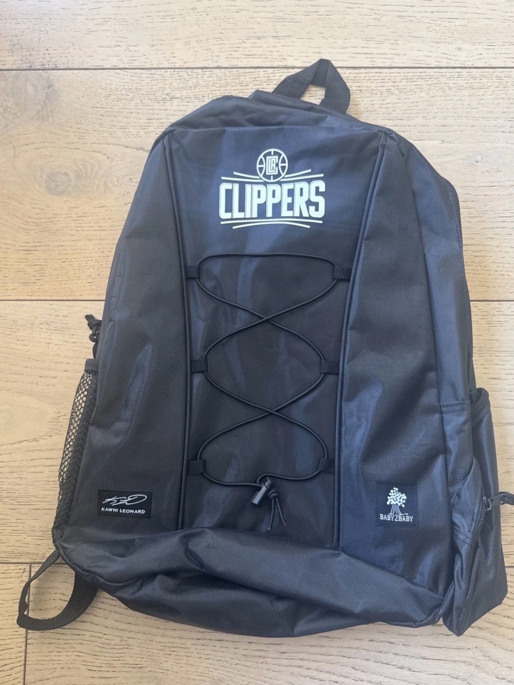 Los Angeles Clippers Black Kids Backpack with Bungee Front